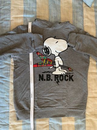 Sudadera gris Snoopy, Benetton, talla 13/14 (S)