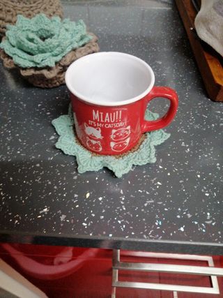 juego posa vasos suculenta +cestas crochet