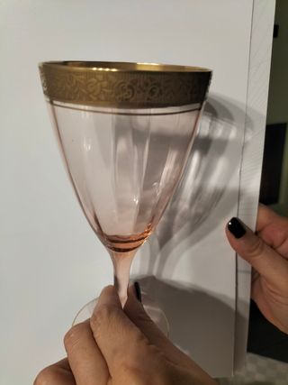 n.06 calici vintage con bordo dorato