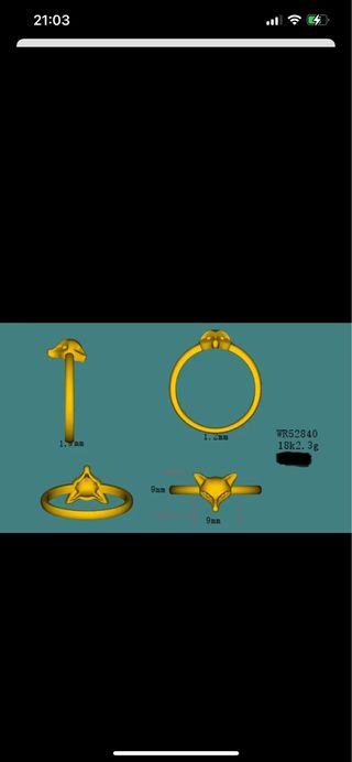 Anillo de zorro de oro 18 kilates