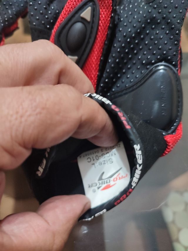 Guantes de moto rojos Talla L