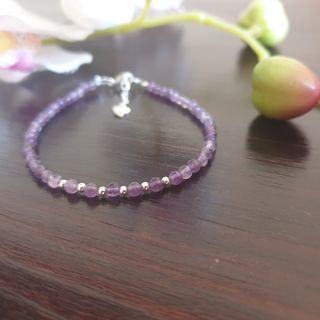 Preciosa pulsera de piedra natural y plata