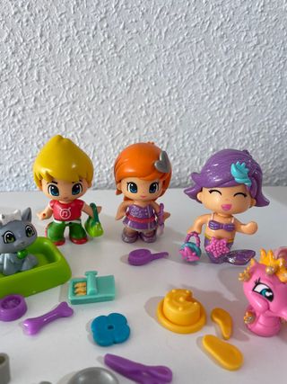 Conjunto de muñecas Pin y Pon y complementos