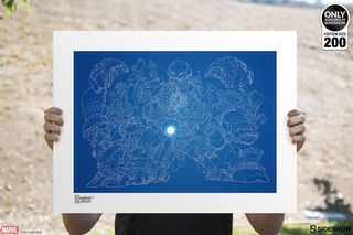 Litografia Hulkbuster Blueprint Variant