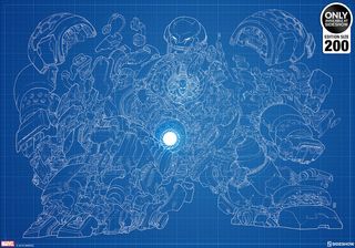 Litografia Hulkbuster Blueprint Variant