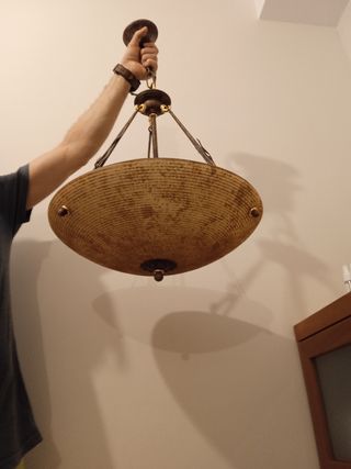 Lampara techo Hierro/Cristal. Diseño. Impecables!