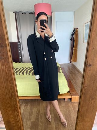 Vestido Midi cruzado negro Carmen Melero talla M