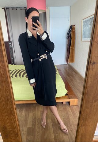 Vestido Midi cruzado negro Carmen Melero talla M