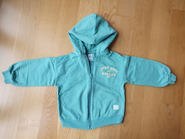 Sudadera niña con capucha y cierre cremalleras 3-4