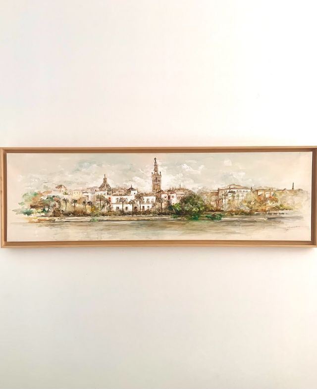 Pintura Vista de Sevilla desde el río.