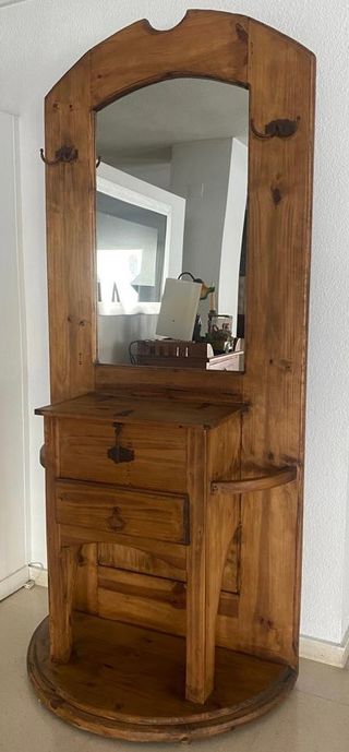 Recibidor madera pino macizo. Nuevo a estrenar.