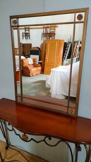 MUEBLE DE ENTRADA DE FORJA Y ESPEJO 