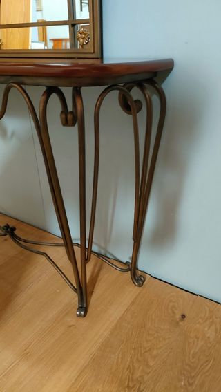 MUEBLE DE ENTRADA DE FORJA Y ESPEJO 