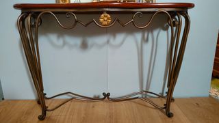 MUEBLE DE ENTRADA DE FORJA Y ESPEJO 