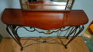 MUEBLE DE ENTRADA DE FORJA Y ESPEJO 