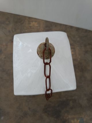 Farol de cerámica blanca