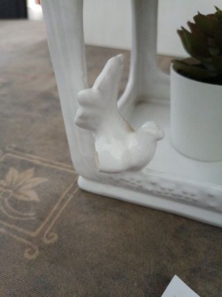 Farol de cerámica blanca