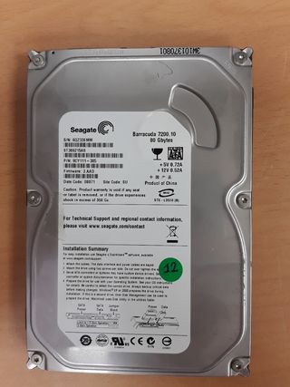 Disco duro seagate barracuda 80gb