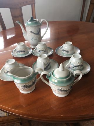 Juego café porcelana antiguo