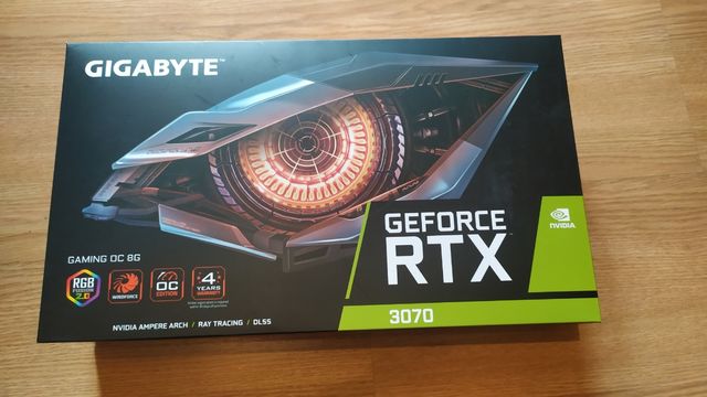 caja vacía NVIDIA GEFORCE RTX 3070
