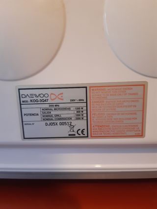 Horno microondas inox daewo