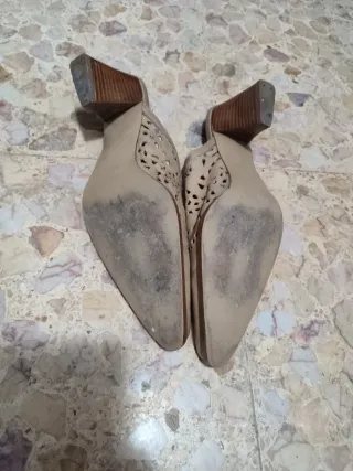 sandalias de tacon piel