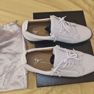 white/green sole zanotti sneakers