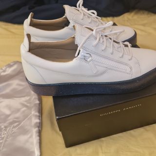 white/green sole zanotti sneakers