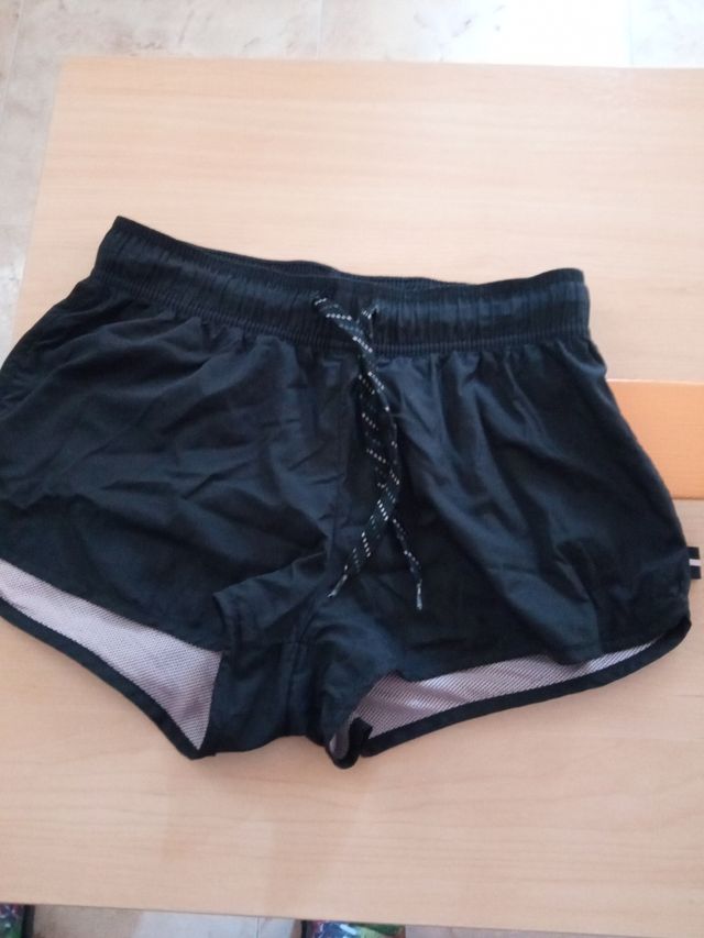 shorts deportivo negro tela fina de leffties