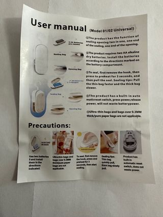 Sigillature sacchetti cucina portatile saldatrice