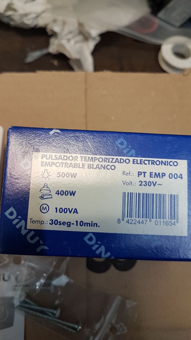 Pulsador temporización electrónico.