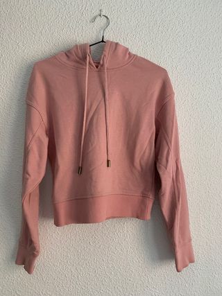 Sudadera corta rosa