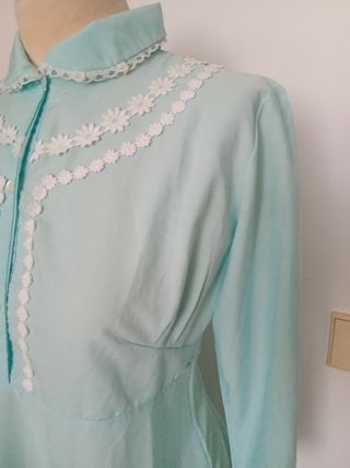 Vestido camisón vintage verde agua