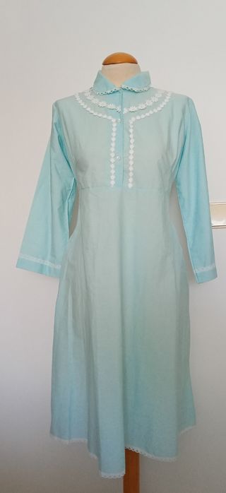 Vestido camisón vintage verde agua