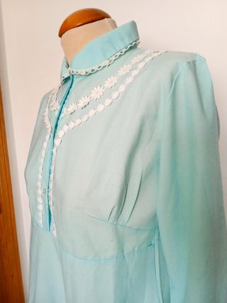 Vestido camisón vintage verde agua