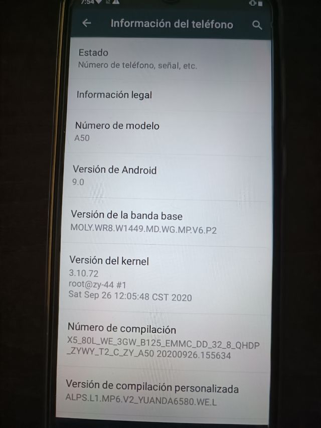 TELEFONO A50 NO ES SAMSUNG