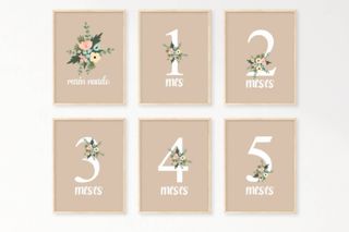 Tarjetas cumple mes. Regalo para bebés