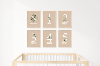 Tarjetas cumple mes. Regalo para bebés