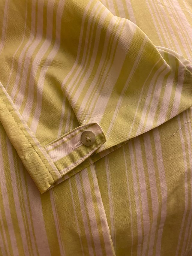 Camisa mujer manga corta rayas blanco y verde