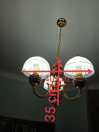 Lámpara de porcelana y cristal