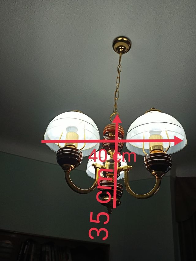 Lámpara de porcelana y cristal