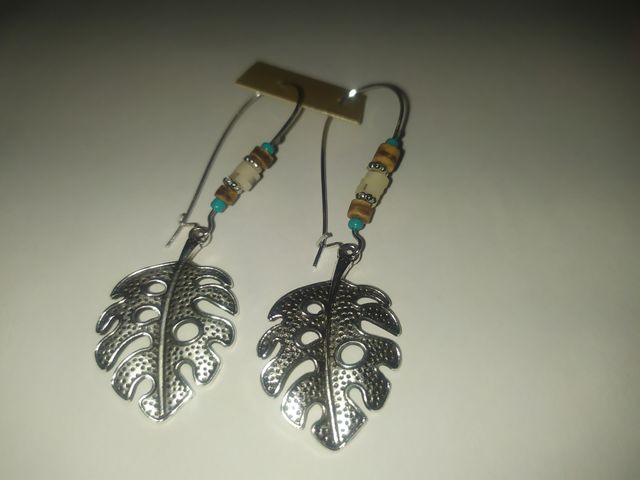 pendientes hojas largos