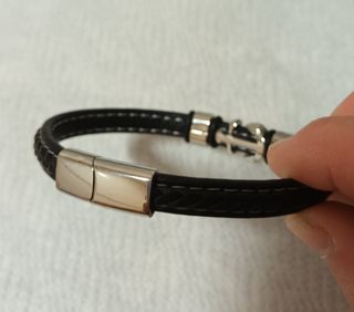 pulsera de hombre de cuero con ancla