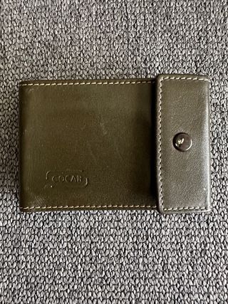 Tarjetero monedero de piel