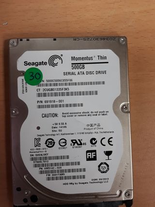 Disco duro seagate 500gb 2,5"