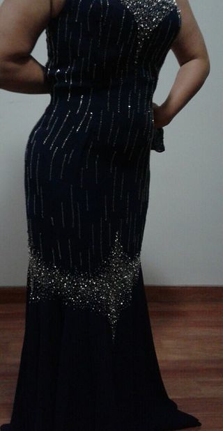 Vestido de fiesta con pedrería, M- 38