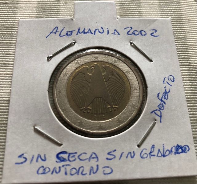 Moneda de dos euros con defectos