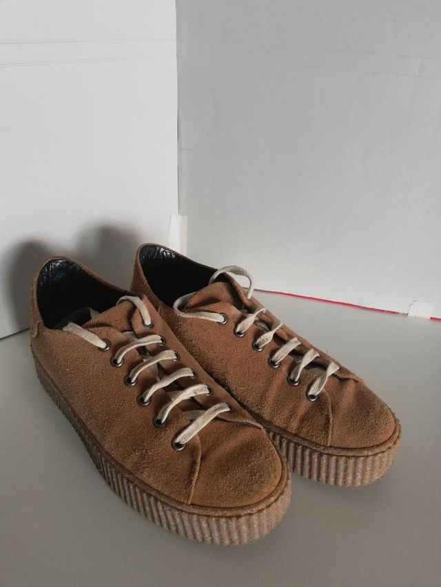 scarpa con platform color caramello