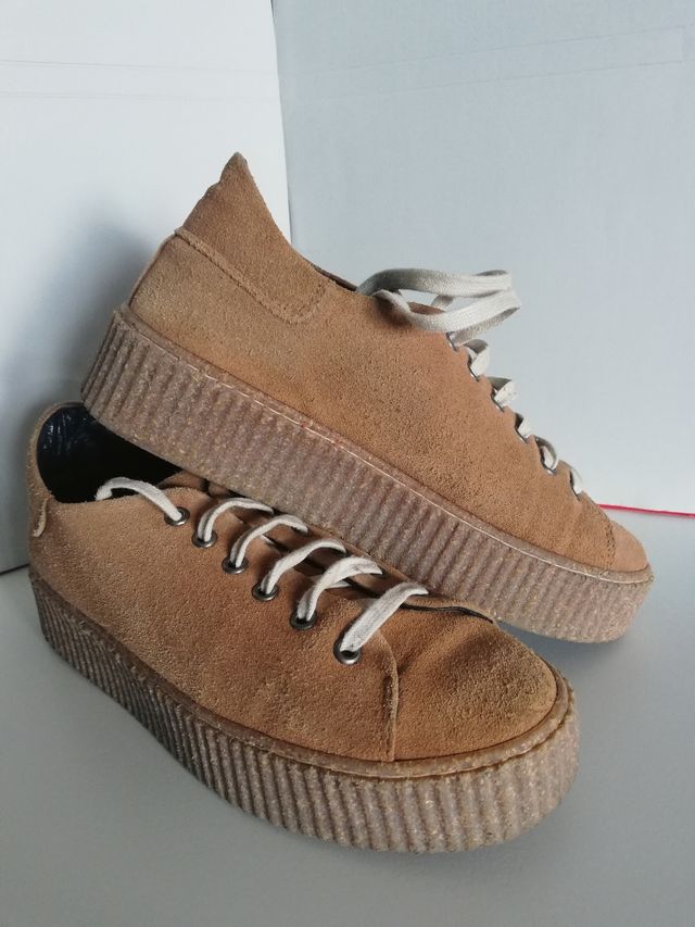 scarpa con platform color caramello