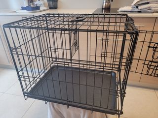 Cama transportin, cesta metálica para perro.
